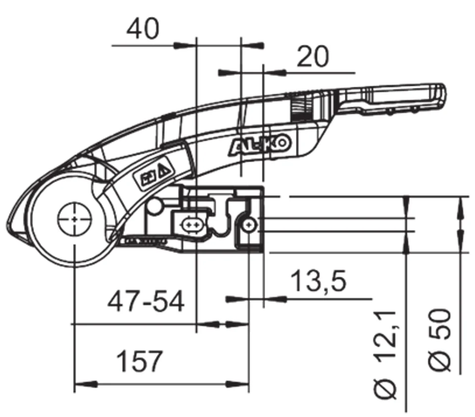 AL-KO AKS3004 antislinger geremde koppeling - rond 35/45/50 mm - 3000 kg - inclusief slot en safetybal - Image 10