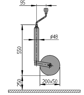 Neuswiel Plus AL-KO - rond 48 mm - draagvermogen: 300 kg - verlengde uitvoering - stalen velg - Image 5