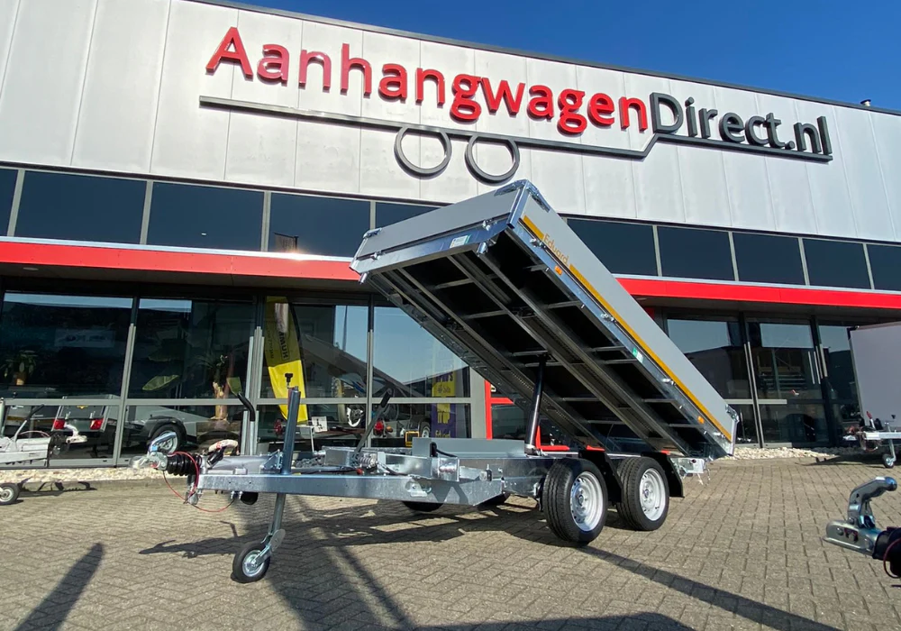 Eduard driezijdige kipper 3500 kg elektrisch extern laden & handpomp 330x180 cm - inclusief lichte en sterke aluminium oprijplaten & uitzetsteunen - Image 3