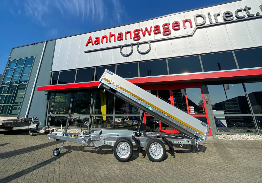 Eduard driezijdige kipper 3500 kg elektrisch extern laden & handpomp 330x180 cm - inclusief lichte en sterke aluminium oprijplaten & uitzetsteunen - Image 6