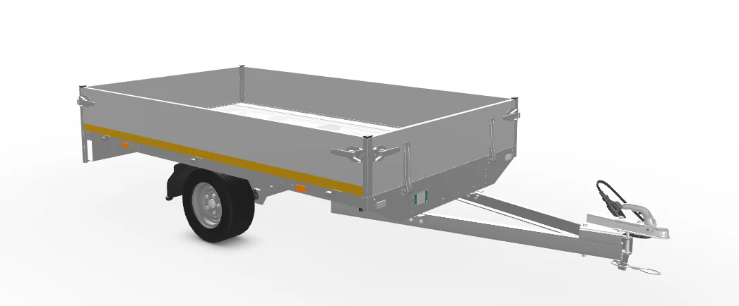 Ongeremde Eduard Plateauwagen - 250x145 cm - 750 kg ongeremde plateauwagen - 56 cm laadvloerhoogte - 195/55R10 - Image 4