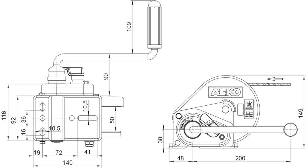 AL-KO handlier geremd 450 kg overbrenging 3,50 : 1 - Image 9