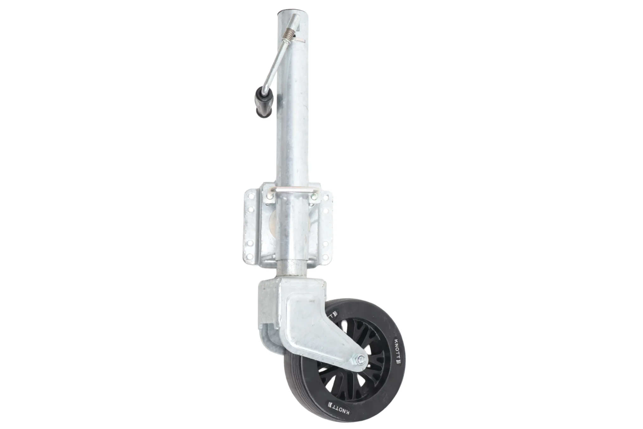 Neuswielen en steunpoten voor de aanhanger en caravan