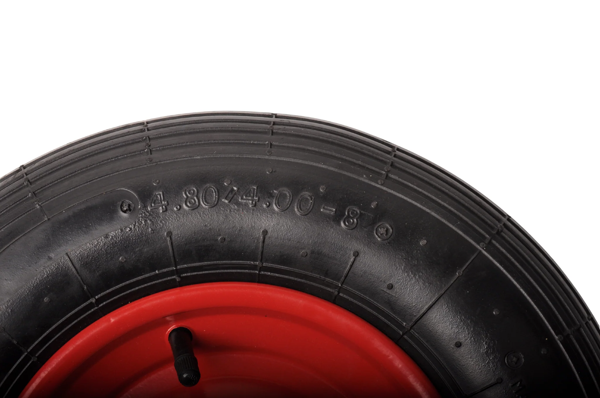 Heavy duty kruiwagenwiel - 4.00-8 - stalen rode velg - maximale belasting: 220 kg - asgat: 25 mm - Image 5