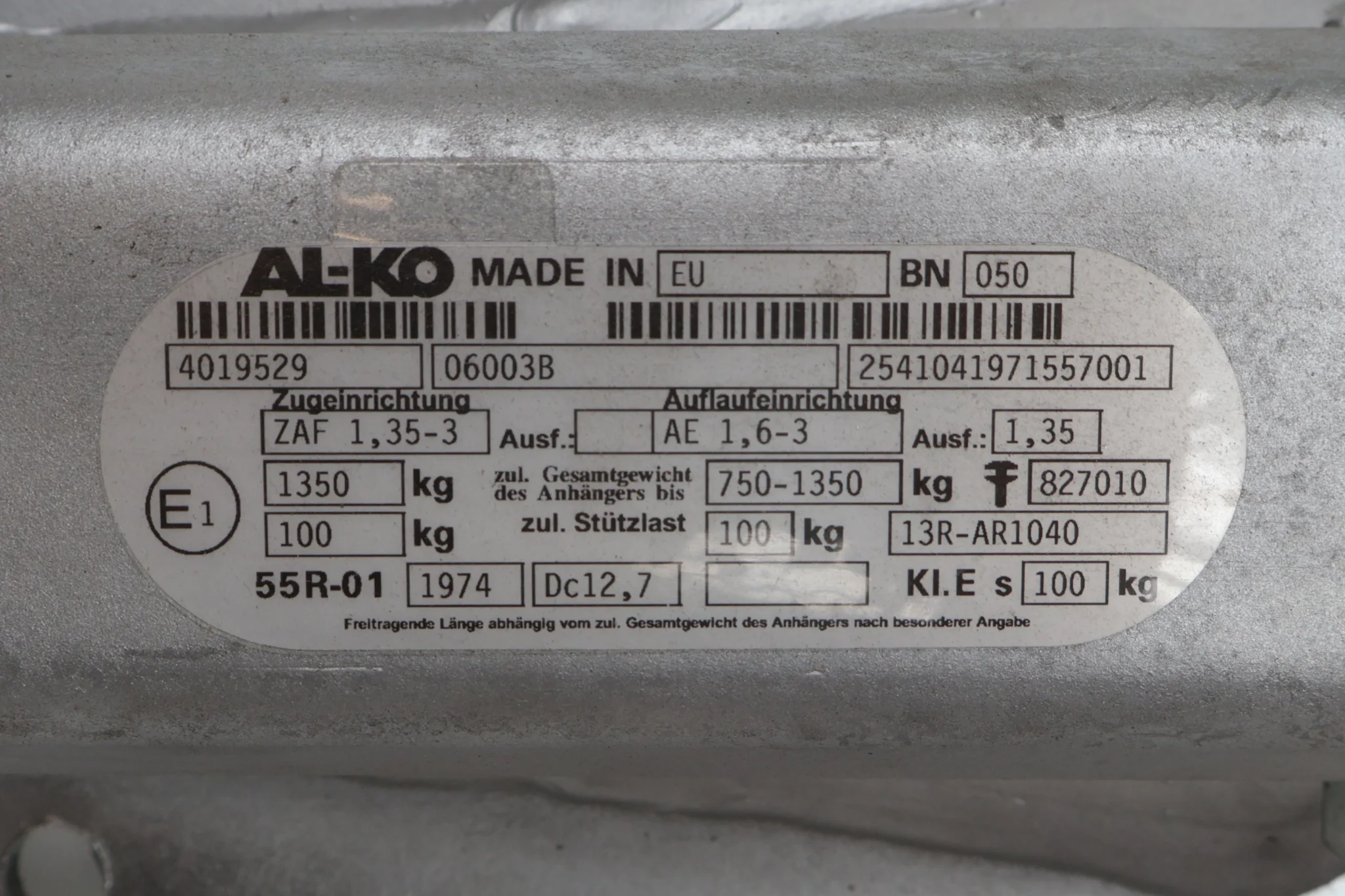 BPW oplooprem aanhanger - ZAF 1,35-3 - maximaal trekvermogen: 1350 kg - V-dissel aansluiting - Image 3