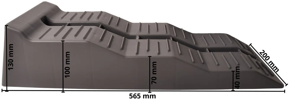 Set van 2 grijze oprijblokken/ leveller - 565x200x130 mm - 5000 kg maximaal draagvermogen - Image 10