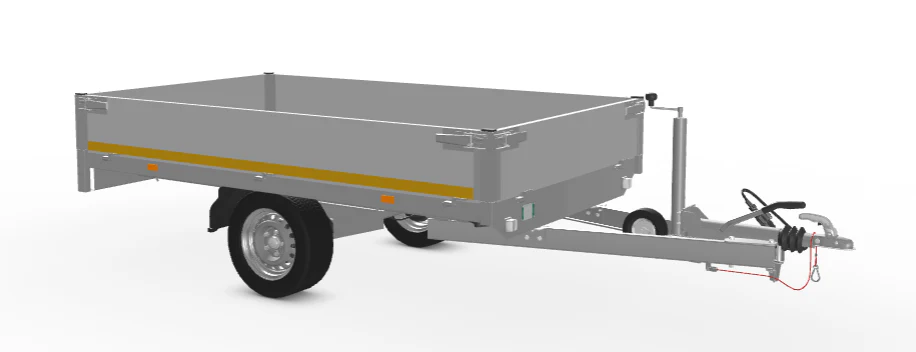 Geremde Eduard plateauwagen - 256x150 cm - 1500 kg bruto laadvermogen - 63 cm laadvloerhoogte - 30 cm borden - Image 3