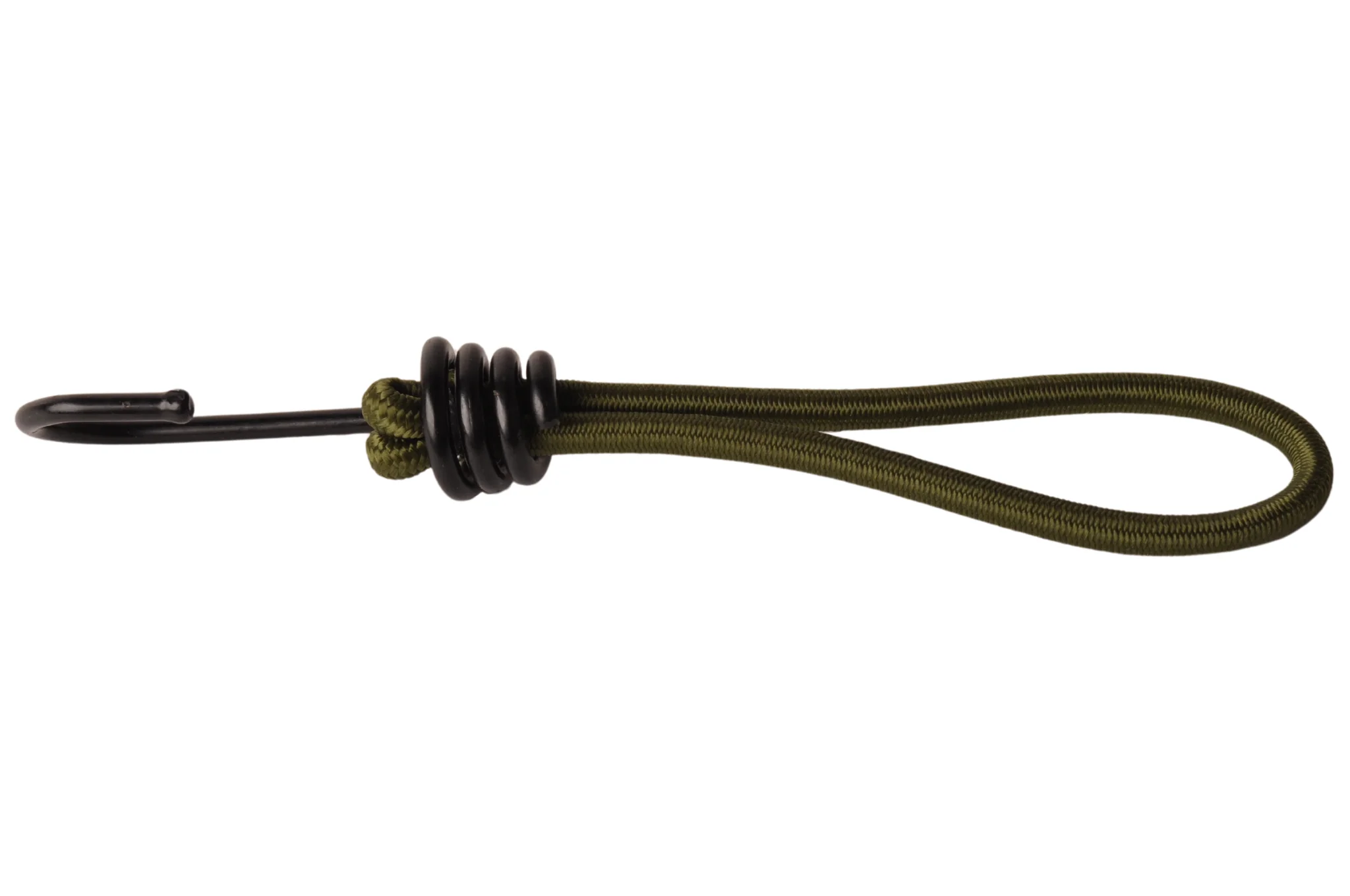 Spanelastieken met haak - 15 cm - donkergroen met zwarte haak - Image 4