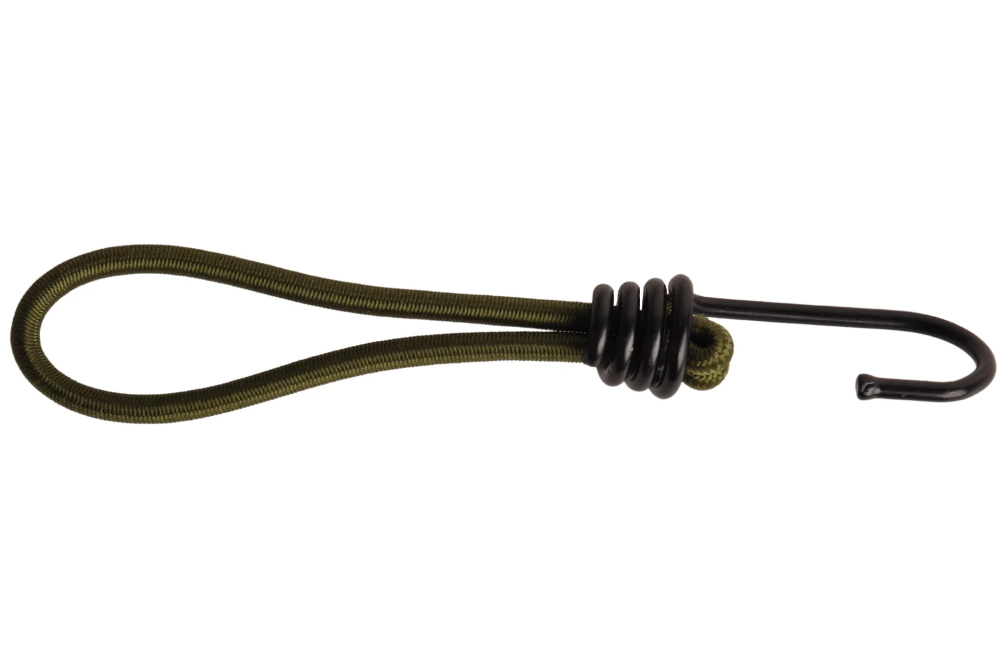 Spanelastieken met haak - 15 cm - donkergroen met zwarte haak - Image 5