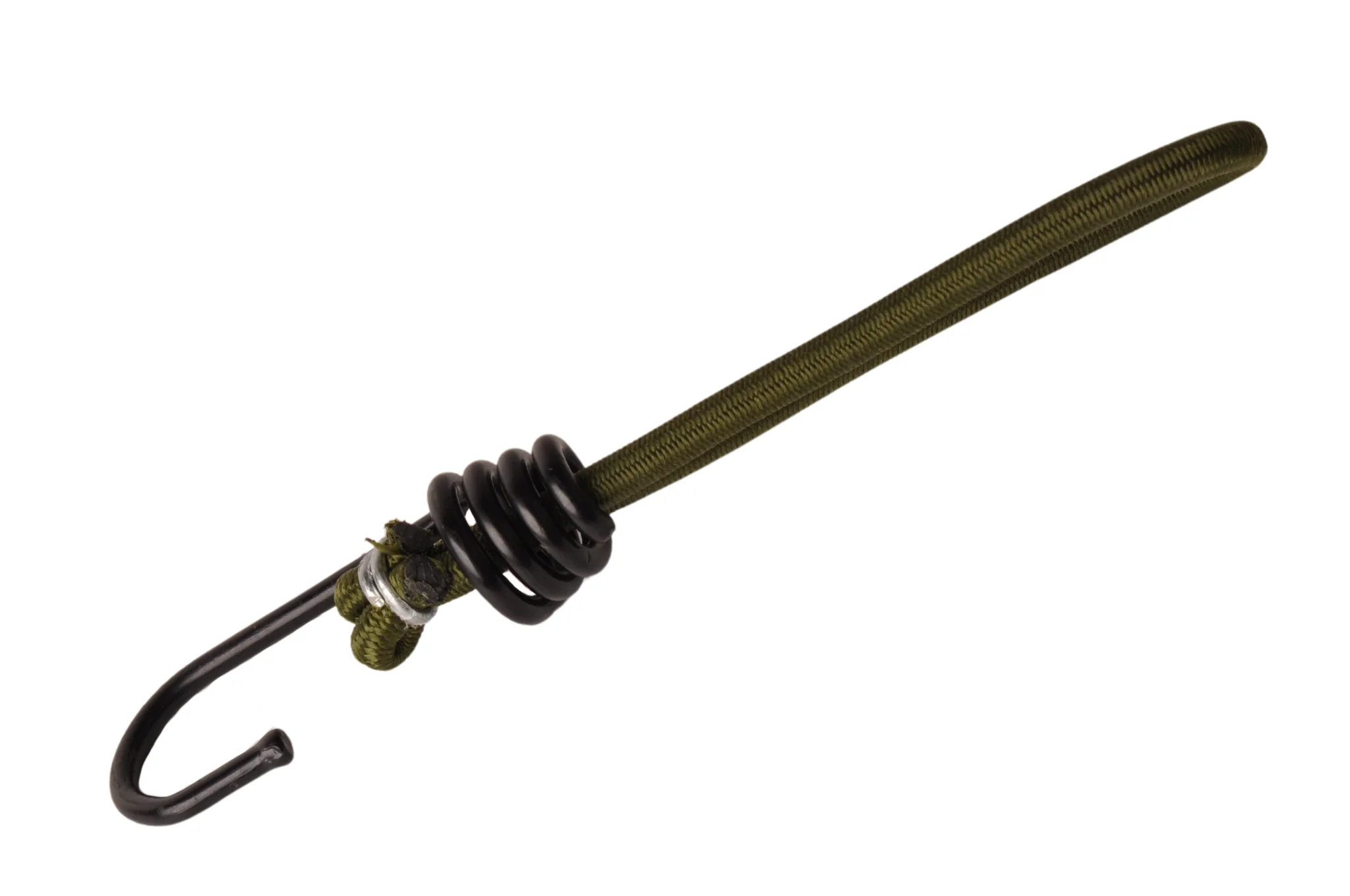 Spanelastieken met haak - 15 cm - donkergroen met zwarte haak - Image 6