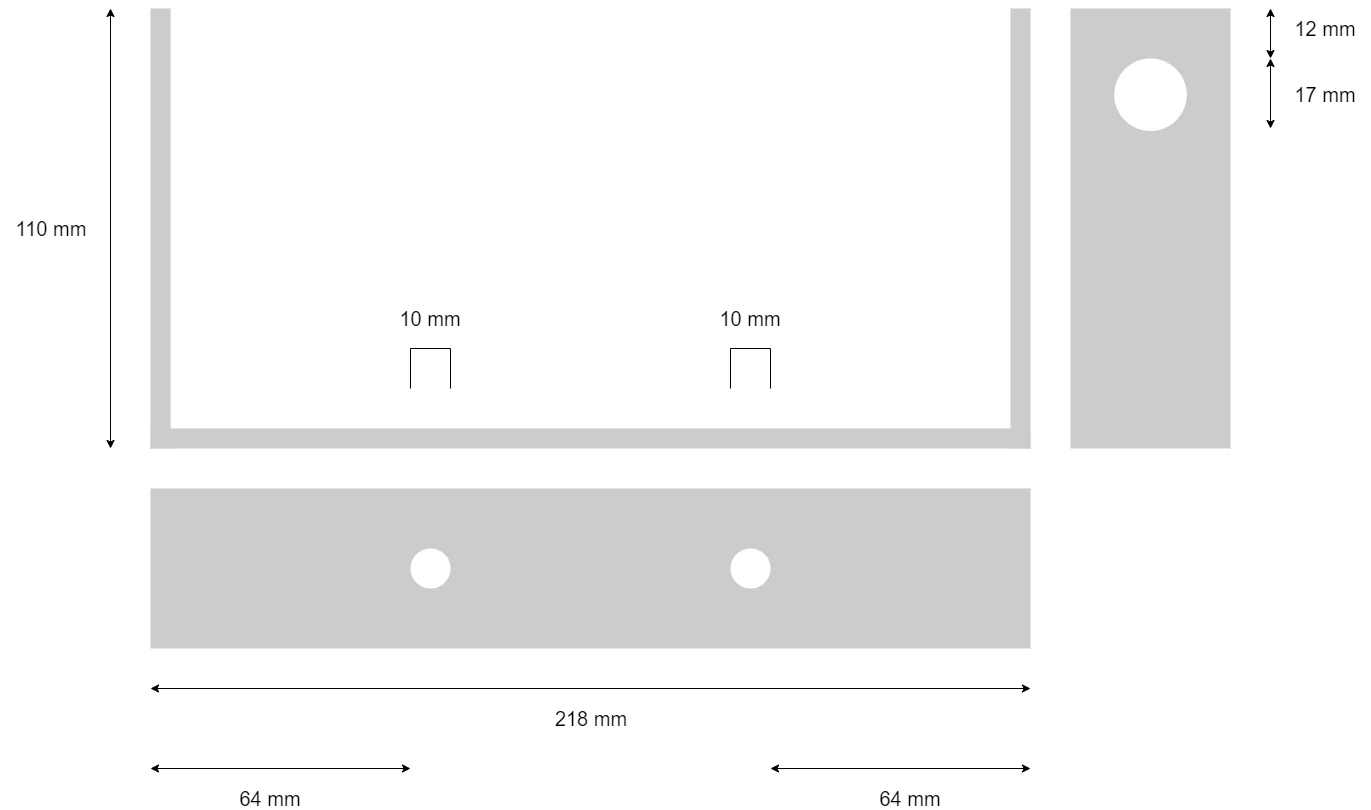 Steun voor kielrol 218x110 mm - Image 3