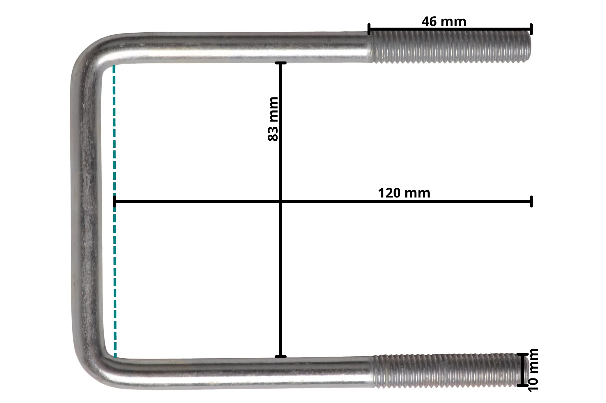 U-bout / U-beugel strop M10 120x83 mm - Image 3