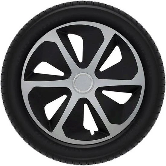 Wieldoppenset roco 4 Stuks voor 13 Inch velgen - zilver/zwart - Image 6