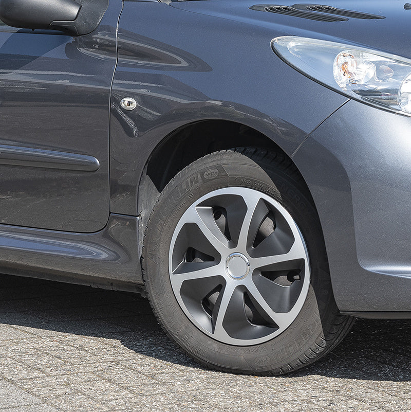 Wieldoppenset roco 4 Stuks voor 13 Inch velgen - zilver/zwart - Image 7