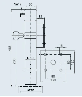 Winterhoff kantelbaar en uitdraaibare steunpoot 1300 kg - Flensafstand: 42 mm (4-gats) - Image 8