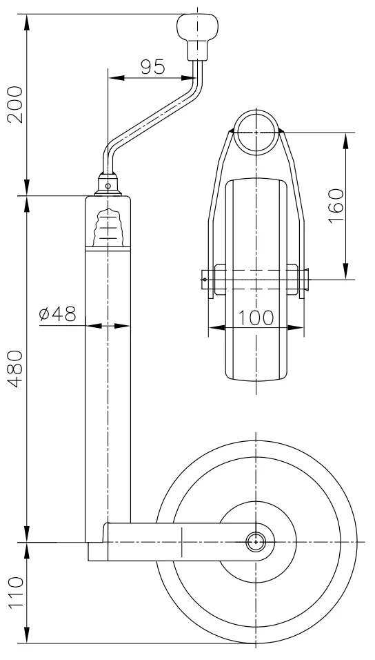Winterhoff Neuswiel - rond 48 mm - draagvermogen: 150 kg - kogeldrukmeter - Image 6
